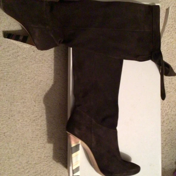 Jimmy Choo Coffee Suede Boots - Picture 6 of 8